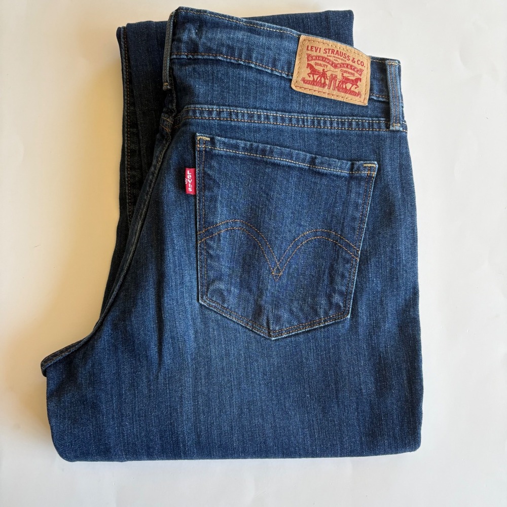 Levis 505 Straight Leg Jeans Womens 29 Dark Wash Indigo Denim 5 Pocket High Rise